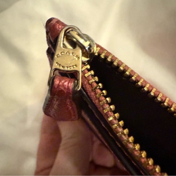 EUC Coach Metallic Pink Crossgrain Mini Skinny Id Case - Picture 4 of 5